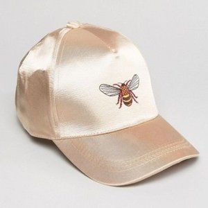 Satin Hat with Bee Detail